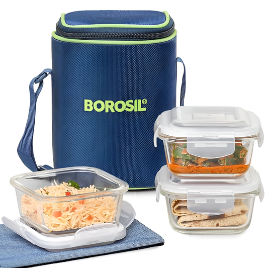 BOROSIL GLASS LUNCH BOX SET OF 3
