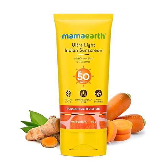 Mamaearth Ultra Light with Carrot Seed & Turmeric SPF50 PA++++ (80 gm)